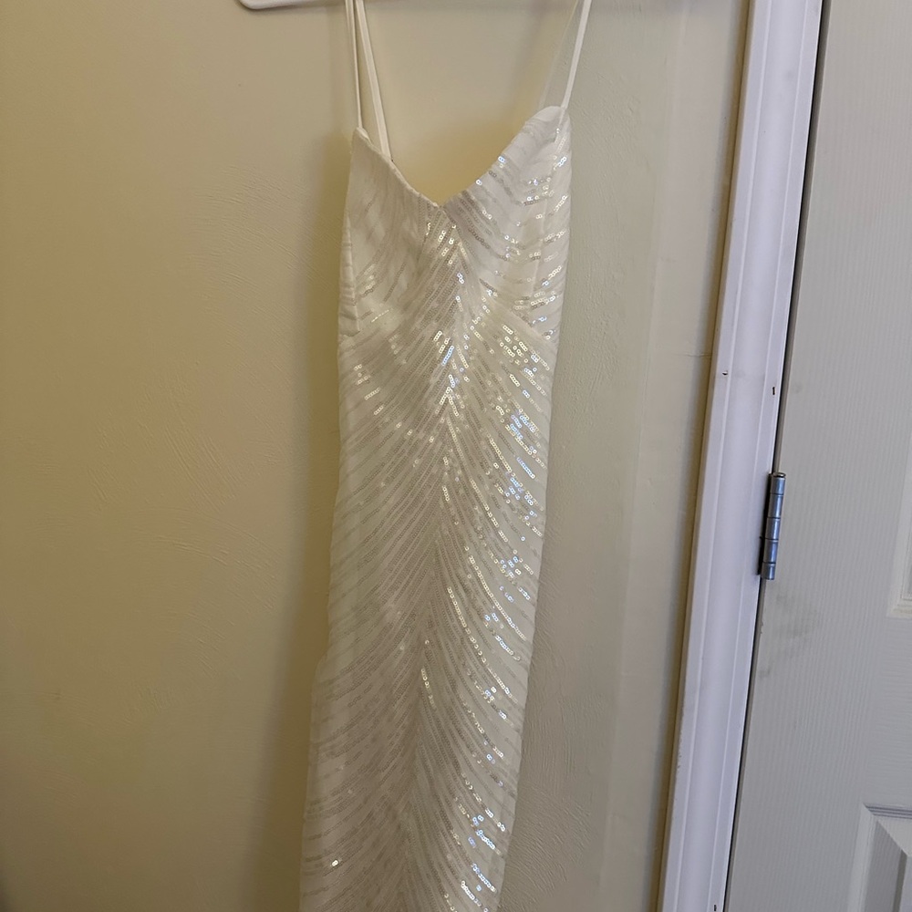 Elegant White Sequin Dress